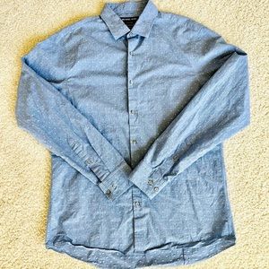 Michael Kors Mens Dress Shirt Button Down Slim Fit Medium